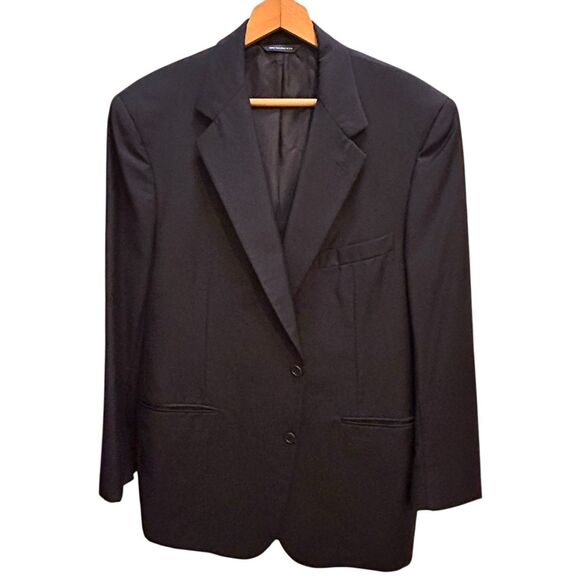 Brooks Brothers Blazer Mens 43R Golden Fleece Super 120 Loro Piana Wool Black - Picture 1 of 16